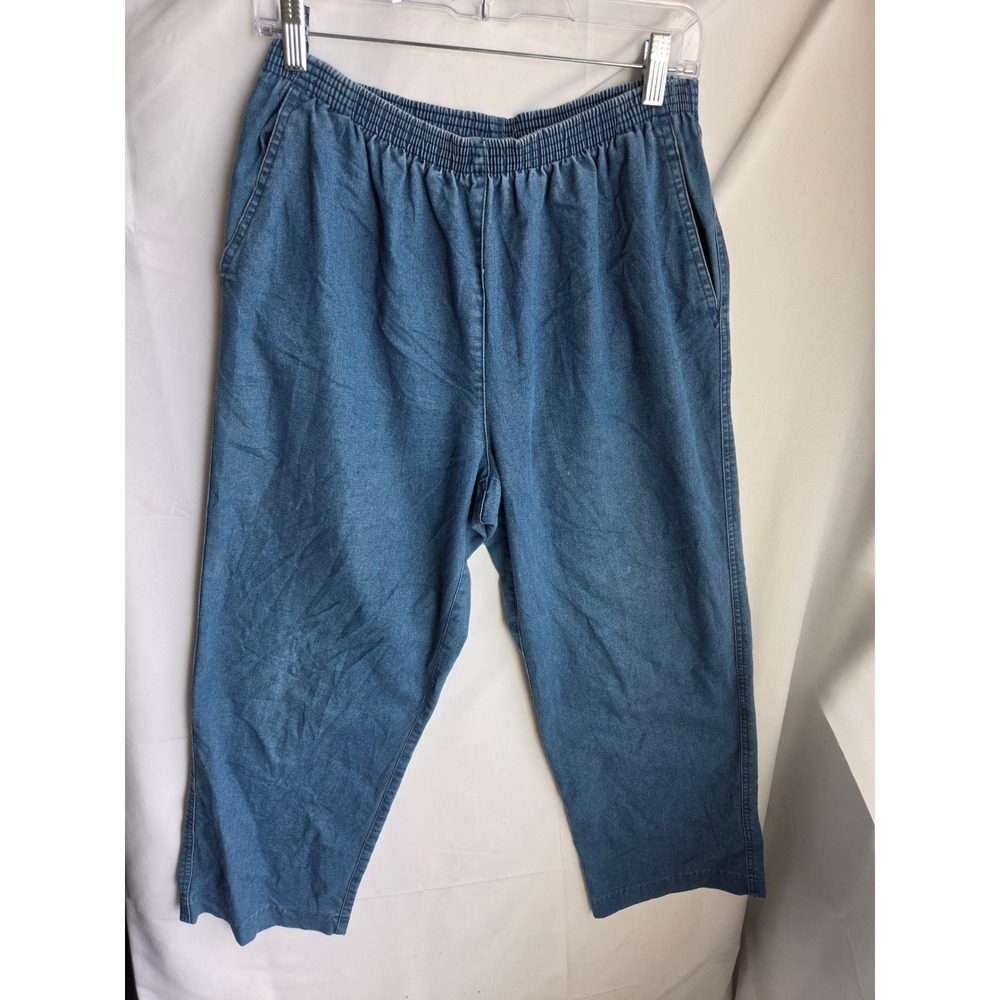Alfred Dunner Pants Mens  Blue Medium Wash Relaxed High Straight